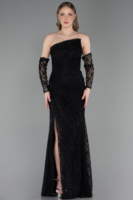 Abendkleid Lang Spitze Schwarz ABU6050