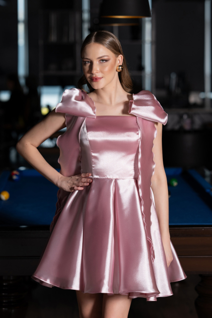 Partykleid Kurz Satin Puder ABK2607
