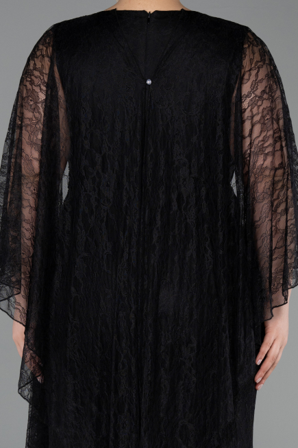 Abendkleid in Übergröße Lang Spitze Schwarz ABU6065