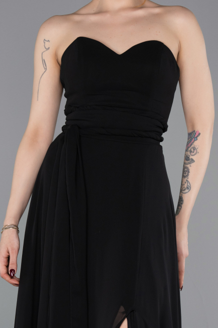 Abschlusskleid Lang Chiffon Schwarz ABU4965