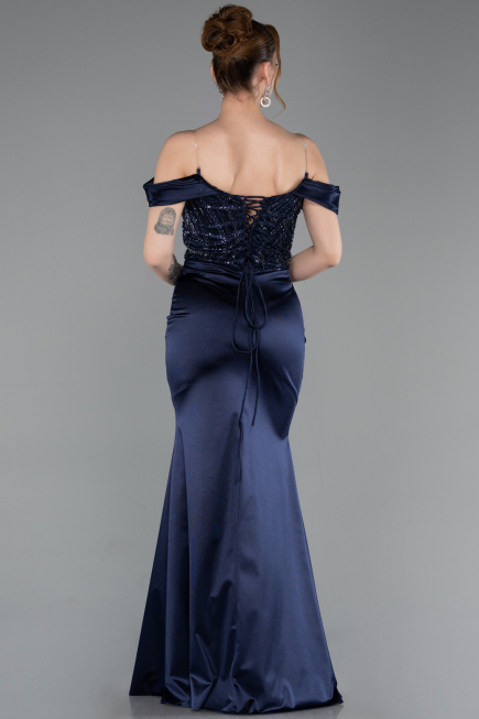 Abendkleid Lang Marineblau ABU6078