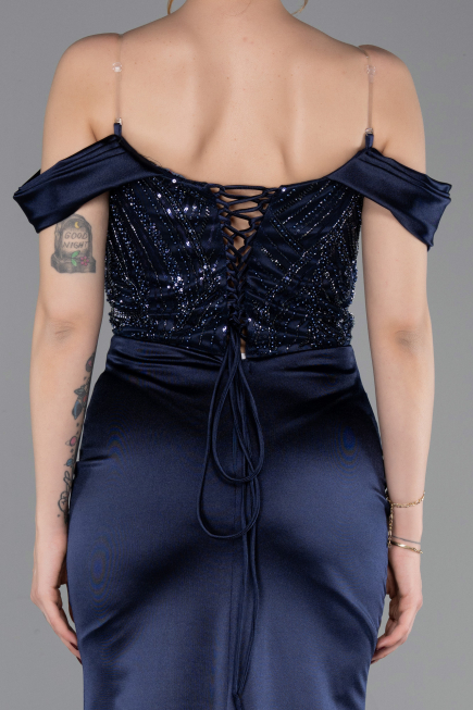 Abendkleid Lang Marineblau ABU6078