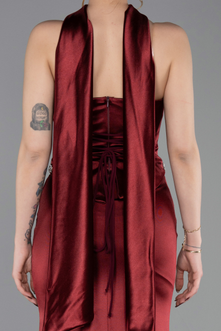Abschlusskleid Lang Weinrot ABU6079
