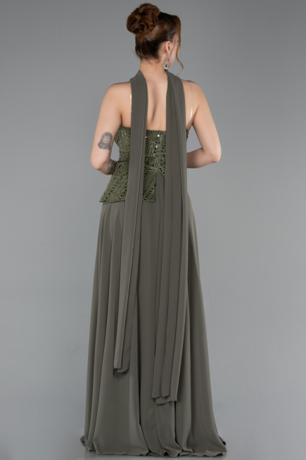 Abendkleid Lang Chiffon Khaki ABU6081