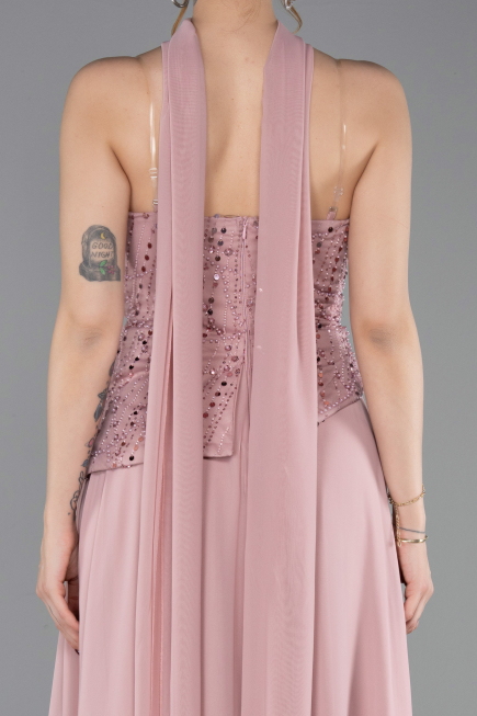 Abendkleid Lang Chiffon Puder ABU6081