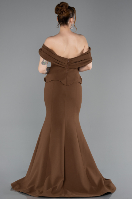 Abendkleid im Meerjungfrau-Stil Lang Braun ABU6046