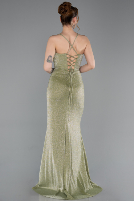Abschlusskleid Lang Öl Grün ABU6082