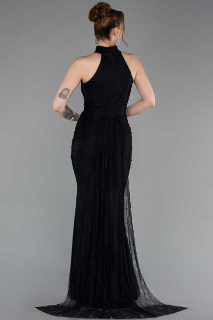 Abendkleid Lang Spitze Schwarz ABU6084