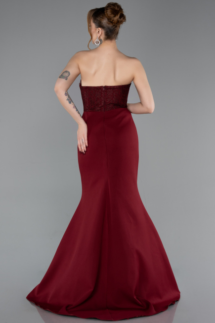 Weinrot Abendkleid Lang ABU5568