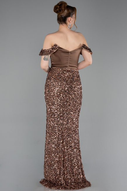 Abendkleid Lang Braun ABU6087
