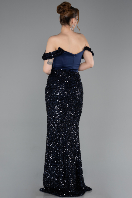 Abendkleid Lang Marineblau ABU6087