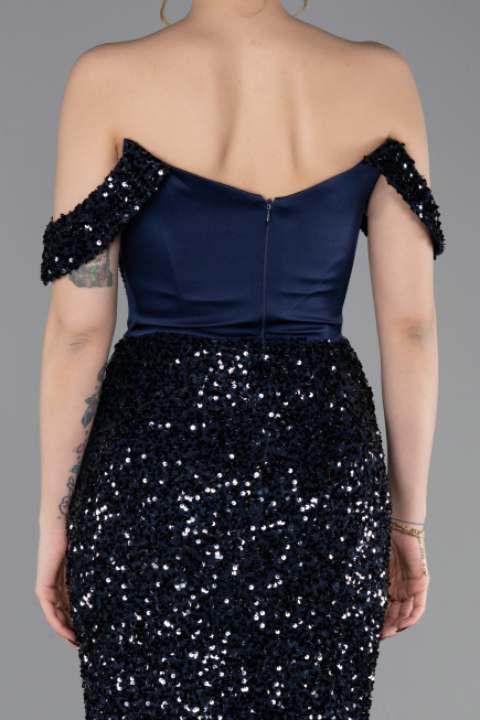 Abendkleid Lang Marineblau ABU6087