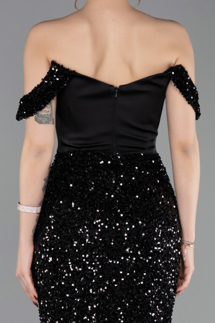Abendkleid Lang Schwarz ABU6087