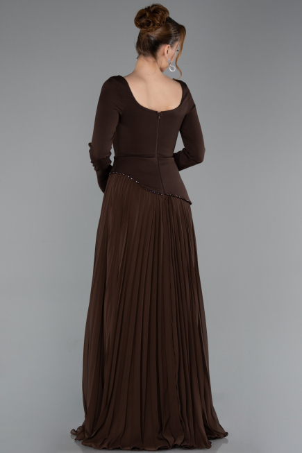 Abendkleid Lang Chiffon Braun ABU6088
