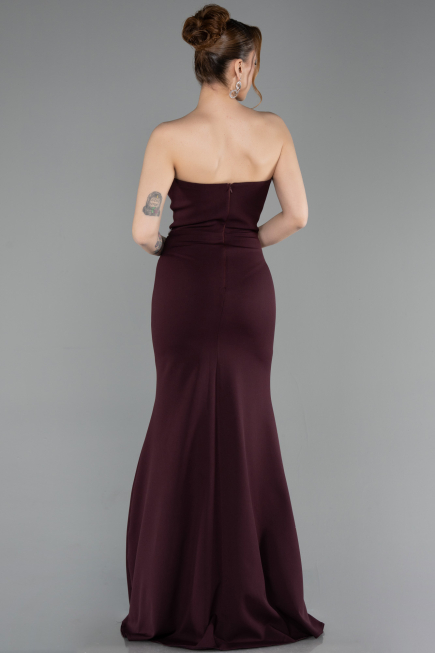 Abendkleid im Meerjungfrau-Stil Lang Kirschrot ABU6092