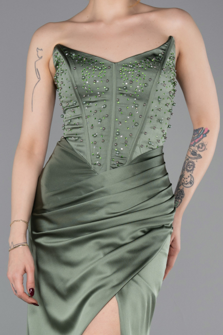 Abschlusskleid Lang Satin Türkis ABU6091