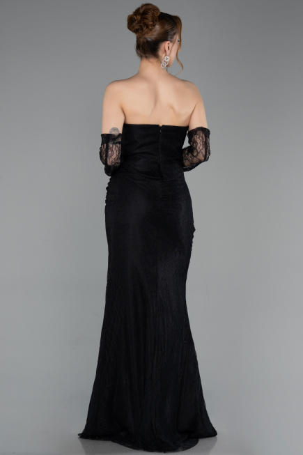 Abendkleid Lang Spitze Schwarz ABU6089