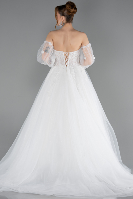 Hochzeitskleider Lang Weiß ABG189