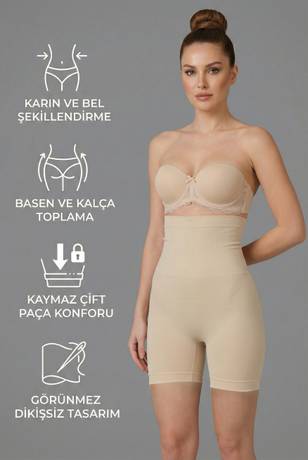 Bauch & Taille Formendes Korsett Hautfarben EM2014