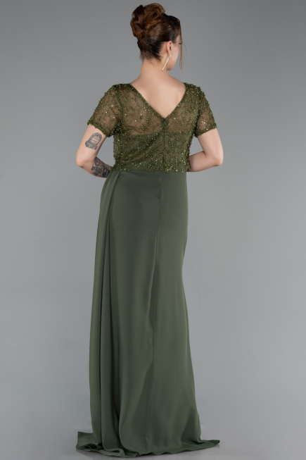 Abendkleid Lang Spitze Khaki ABU6100