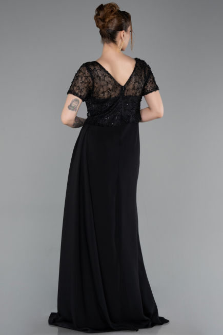 Abendkleid Lang Spitze Schwarz ABU6100