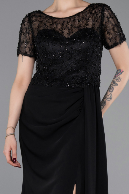 Abendkleid Lang Spitze Schwarz ABU6100