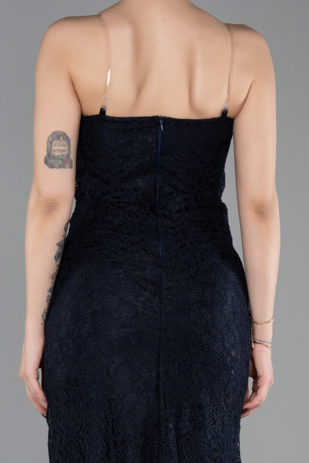 Abschlusskleid Lang Spitze Marineblau ABU6077