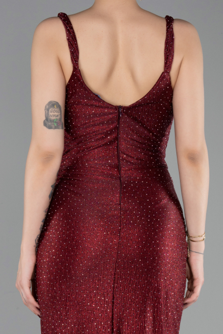 Abschlusskleid Lang Weinrot ABU6105
