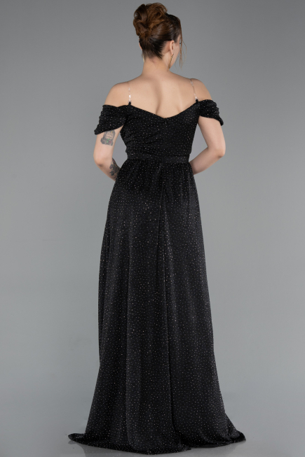 Abendkleid Lang Schwarz-Silber ABU6107
