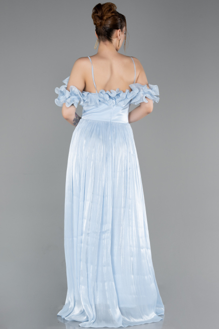 Abschlusskleid Lang Chiffon Eisblau ABU6110