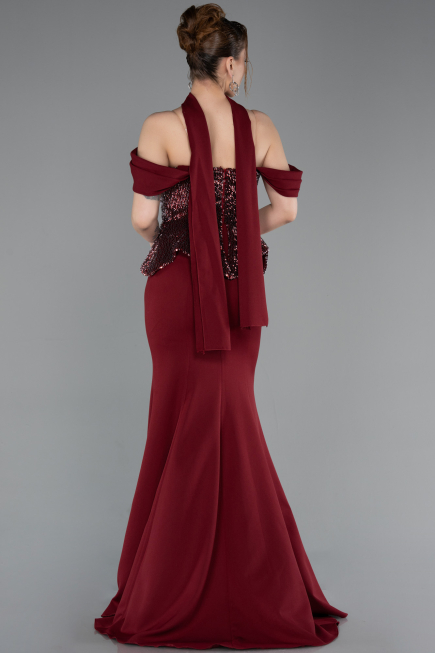 Abendkleid Lang Weinrot ABU6094