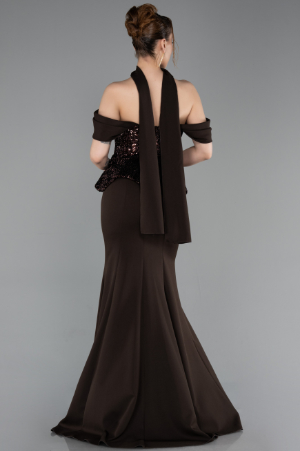 Abendkleid Lang Braun ABU6094
