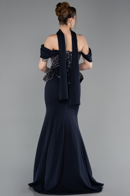 Abendkleid Lang Marineblau ABU6094