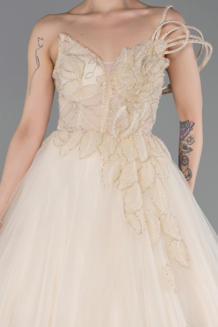 Abendkleid Lang Beige ABU6113
