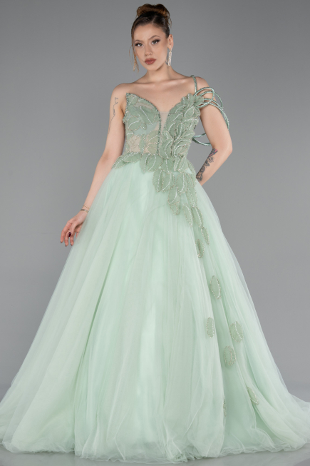 Abendkleid Lang Minzgrün ABU6113