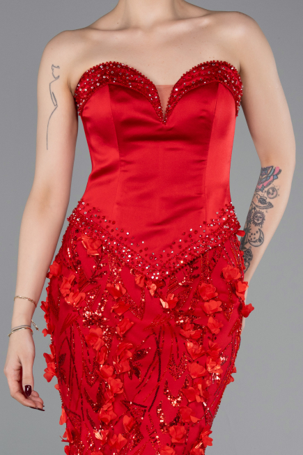 Abendkleid Lang Rot ABU6114