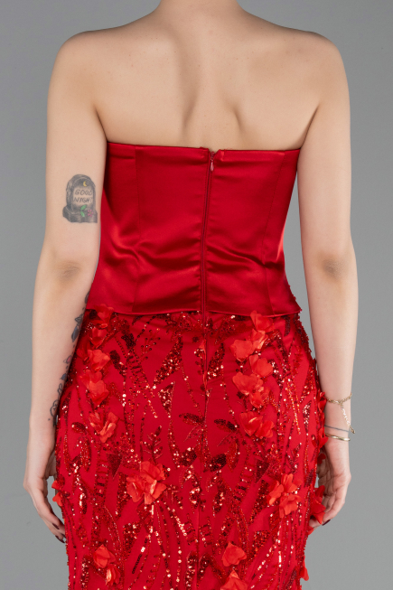 Abendkleid Lang Rot ABU6114