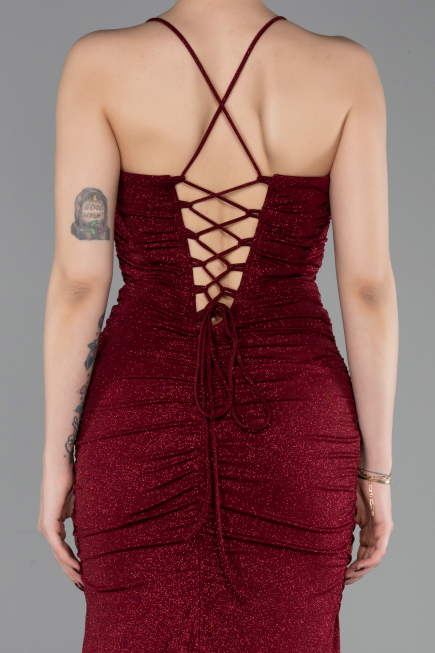 Abschlusskleid Lang Weinrot ABU6115