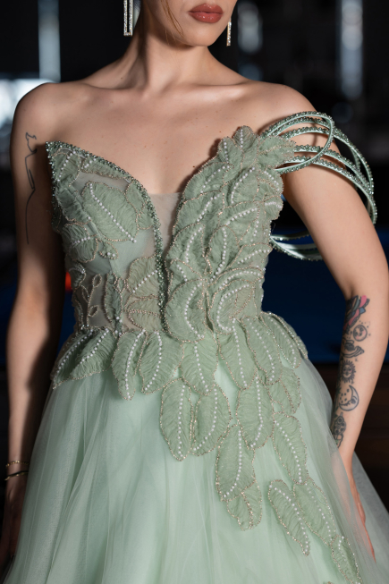 Abendkleid Lang Minzgrün ABU6113