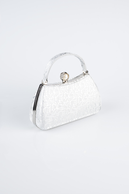 Abendtasche Gemustert Silber KC752
