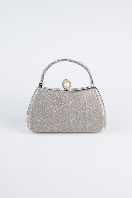 Abendtasche Gemustert Platin KC752