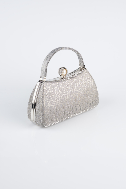 Abendtasche Gemustert Platin KC752