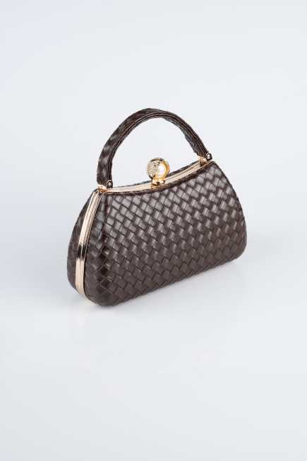 Abendtasche Leder Braun KC752
