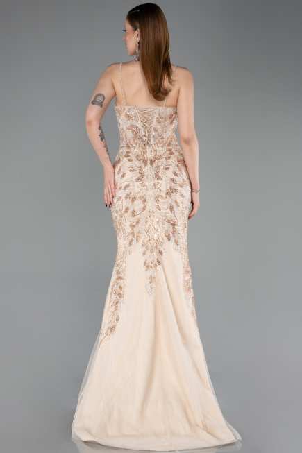 Designer Abendkleid Lang Gold ABU6116