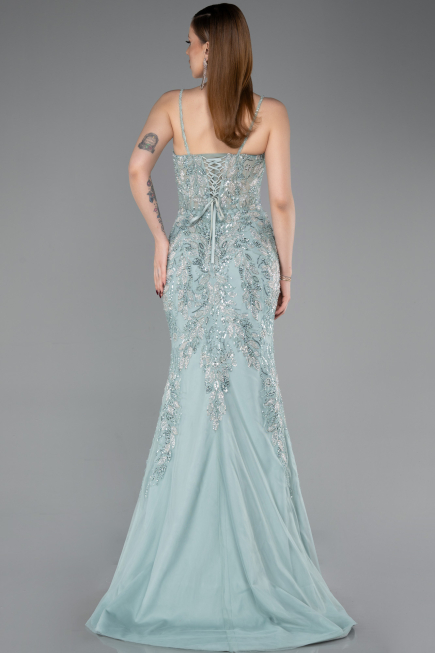Designer Abendkleid Lang Minzgrün ABU6116
