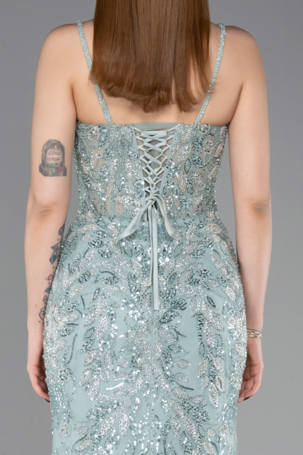 Designer Abendkleid Lang Minzgrün ABU6116