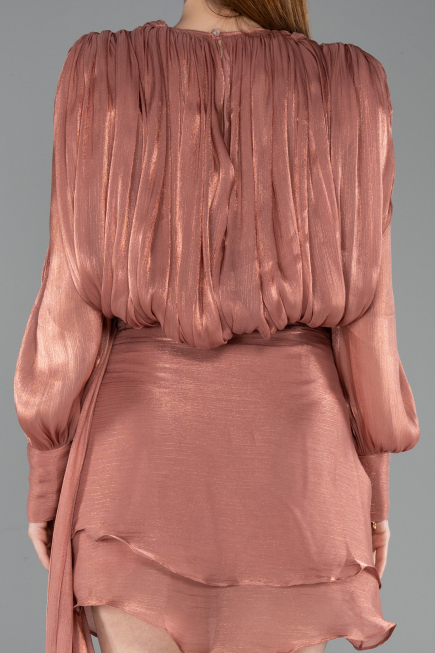 Partykleid Mini Chiffon Zimtfarben ABK2617