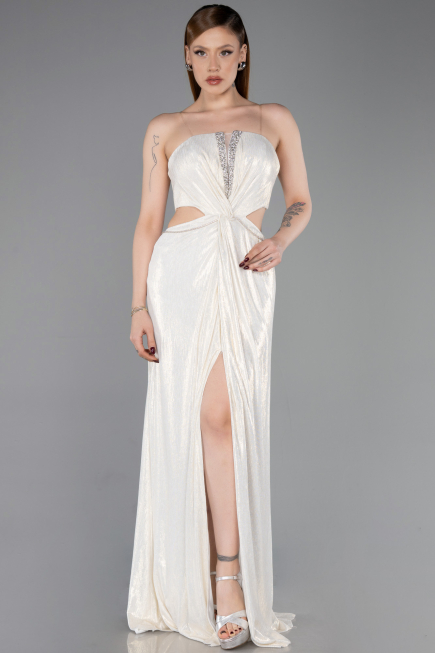Abschlusskleid Lang Beige ABU6127