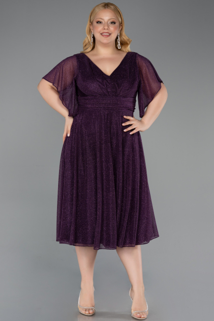 Einladungskleid In Übergröße Midi Violette ABK2622