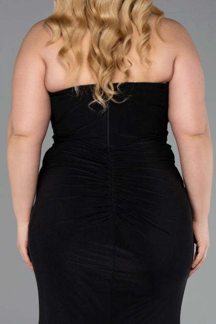 Abendkleid in Übergröße Lang Schwarz ABU6097